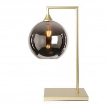 OPT Table Lamp in Gold with Globe Silver Glass Shade