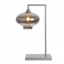 OPT Table Lamp in Silver with Mushroom Smoked Glass Shade