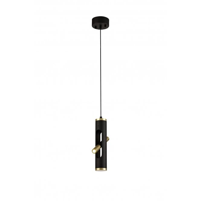 OPTIC Contemporary LED ceiling pendant in a modern black and gold finish with 3 year warranty