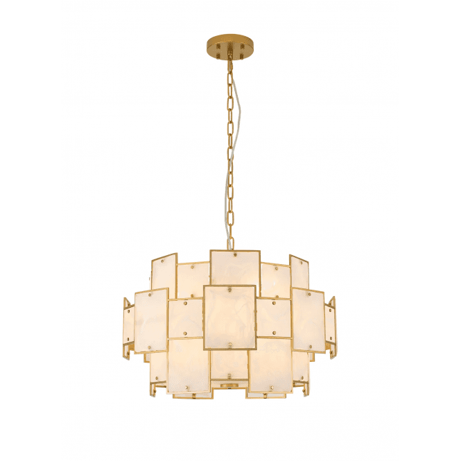Opus 59cm Pendant with White Frosted Alabaster Glass Panels