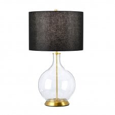 ORB Clear Table Lamp Complete with Black Shade