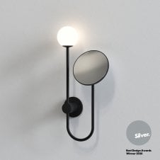 ORB Globe Wall Light finished in Matt Black with a Mirror