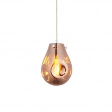 ORGANIC Ceiling Pendant in Copper Metallic Glass with Chrome Plate