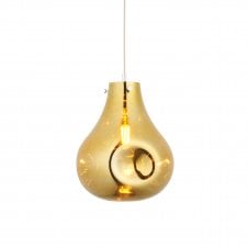 ORGANIC Large Ceiling Pendant In Gold Metallic Glass with Chrome Plate