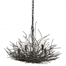 ORGANIQUE decorative old bronze 5lt chandelier