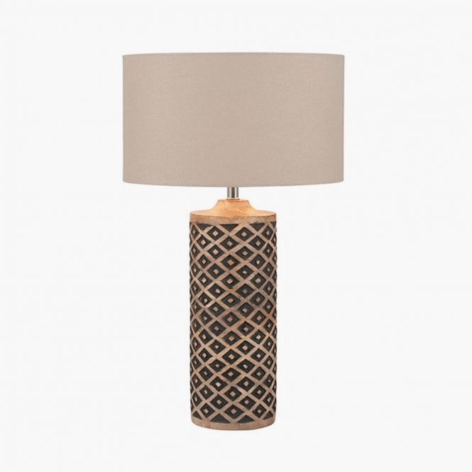 ORISSA Tall Wooden Diamond Table Lamp