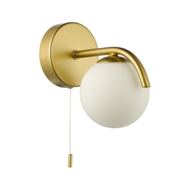 Orlena Wall Light in Satin Gold with Opal Glass Shade