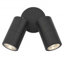 Ortega Double Wall Light in Matt Black | LED outdoor Garden Light 