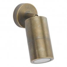 Ortega Antique Brass Outdoor Wall Light | The Lighting Company 