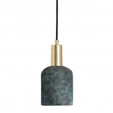 OSIER Ceramic Pendant Light 11.5Cm Blue Earth Polished Brass