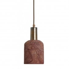 OSIER Ceramic Pendant Light 11.5Cm Red Iron Antique Brass