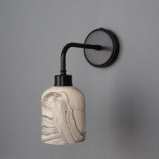 Ceramic wall light in grey marble