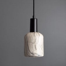 OSIER Marbled Ceramic Ceiling Pendant with Black Lamp Holder