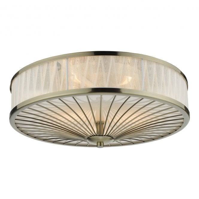 OSLO 3 Light Flush Fitting in Antique Brass