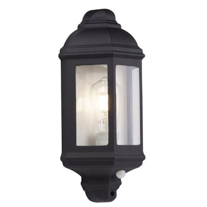 OUTDOOR wall lantern in black with PIR motion sensor