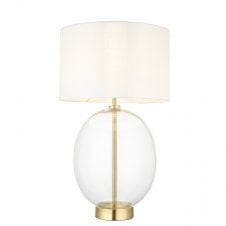 Touch Table Lamp in Satin Brass with Clear Glass