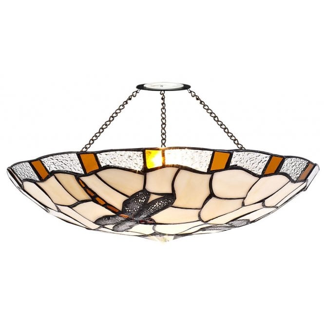 OWEN cream and amber non electric Tiffany upligher shade