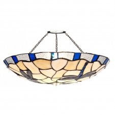 OWEN cream and blue non electric Tiffany upligher shade