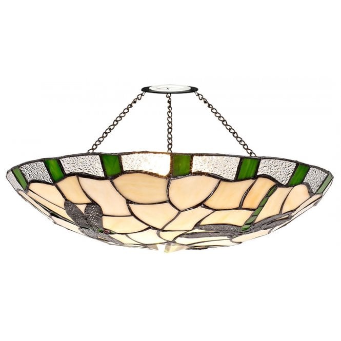 OWEN cream and green non electric Tiffany upligher shade