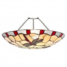 OWEN cream and red non electric Tiffany upligher shade