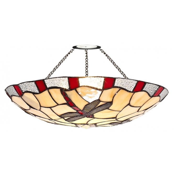 OWEN cream and red non electric Tiffany upligher shade