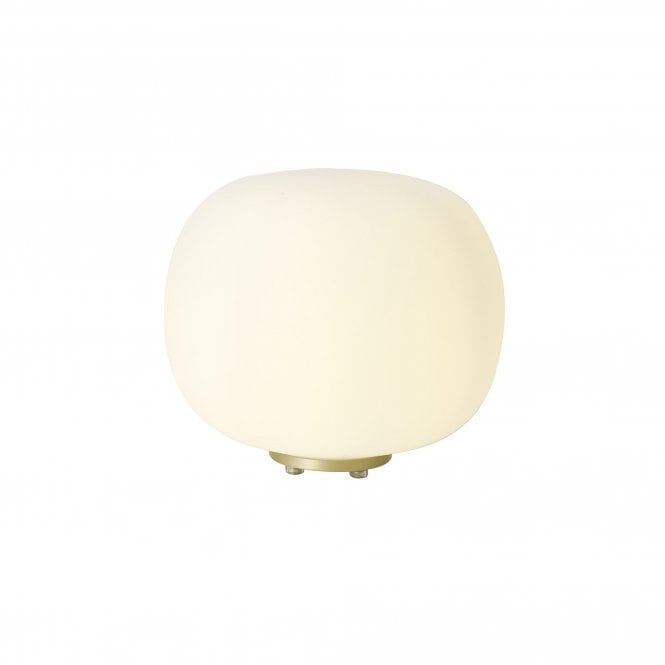 PACIFIC Medium Oval Ball Table Lamp | 1 Light E27 | Satin Gold Base With Frosted White Glass Globe