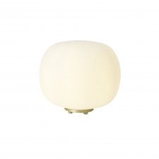 PACIFIC Medium Oval Ball Table Lamp | 1 Light E27 | Satin Gold Base With Frosted White Glass Globe