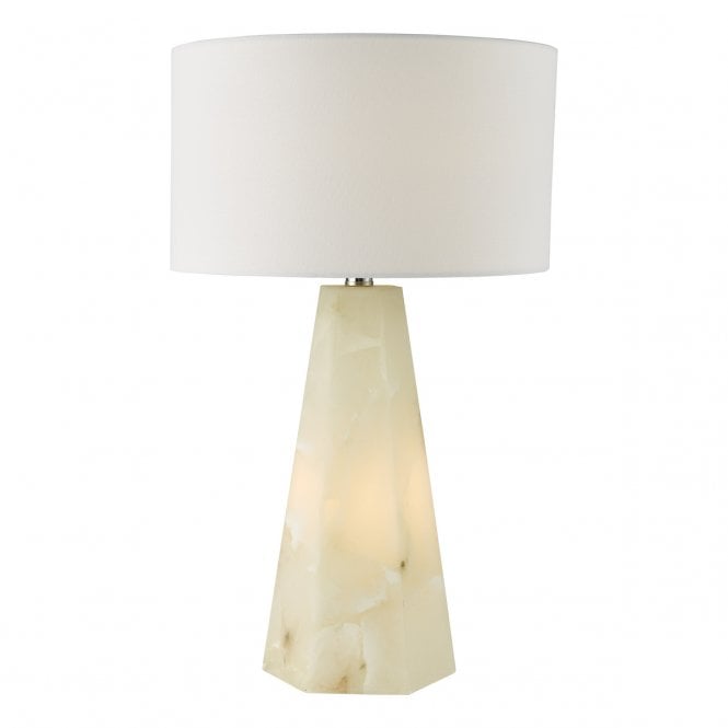 Paget Table Lamp - Alabaster and Matt Antique Brass (Base Only)