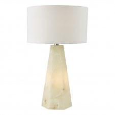 natural alabaster table lamp base in neutral, natural colours