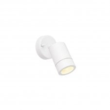 Palin 1 Light Outdoor Spot Wall Light IP44 7W - Adjustable - Gloss White