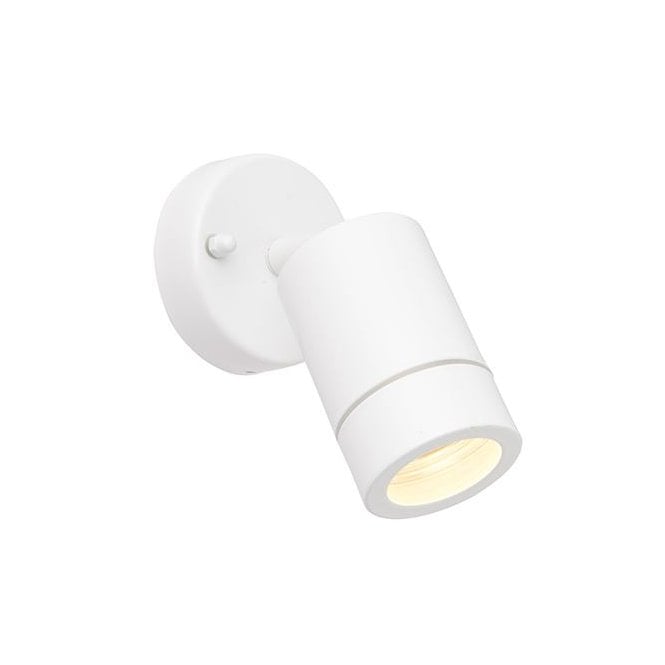 Palin 1 Light Outdoor Spot Wall Light IP44 7W - Adjustable - Gloss White