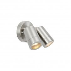 Palin 2 Light Outdoor Spot Light Wall Light IP44 7W - Adjustable - Stainless Steel