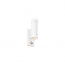 Palin PIR Sensor 2 Light Outdoor Wall Light IP44 7W - Gloss White