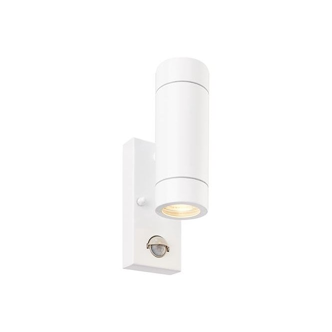 Palin PIR Sensor 2 Light Outdoor Wall Light IP44 7W - Gloss White