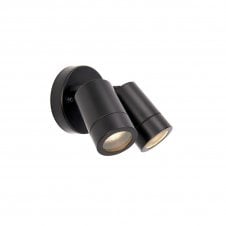 PALIN Twin Adjustable Outdoor Spot Wall Light IP44 Black