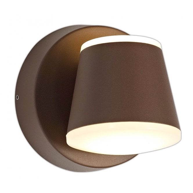 PAOLO 2 light LED outdoor wall light in dark brown finish with 3 year warranty