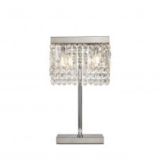 PARAGON 30x10cm Rectangular Table Lamp | Polished Chrome and K9 Crystal | Handcrafted
