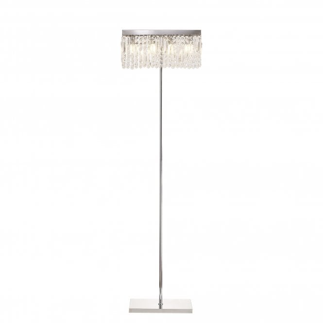 PARAGON 50x15cm Rectangular Floor Lamp | 4 Light E14 | Polished Chrome and K9 Crystal | Handcrafted