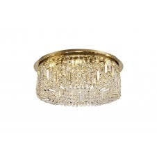 8 Light Ceiling Fitting Gold with Real Crystal