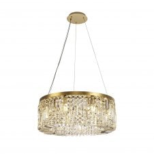 PARAGON 8 Light Luxury Ceiling Pendant in Polished Gold with K9 Crystal