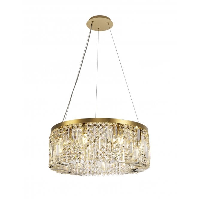 PARAGON 8 Light Luxury Ceiling Pendant in Polished Gold with K9 Crystal