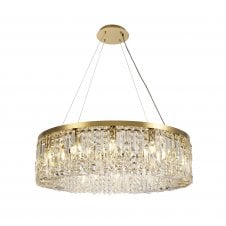 Ceiling Pendant Light Polished Gold with Quality Crystal