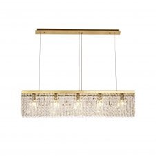 PARAGON Horizontal Ceiling Pendant Light Large Polished Gold and Real Crystal