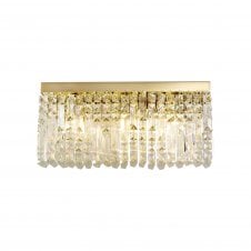 PARAGON Large Wall Light Gold Metal Dressed in Real Crystal