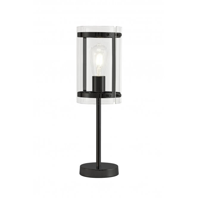 PARKER Glass Cylinder Table Lamp Matt Black
