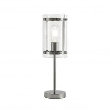 PARKER Glass Cylinder Table Lamp Polished Chrome