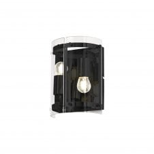 PARKER Glass Semi-Circular Cylinder 2 Light Wall Light Matt Black
