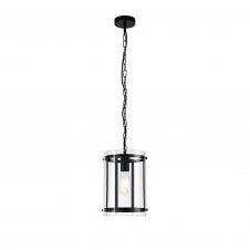 PARKER matte black and clear glass ceiling pendant lantern