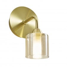 PATRAS 1lt Wall Light Champ/Satin Brass | Bathroom Rated | Light
