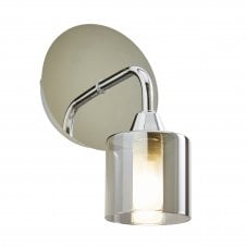 PATRAS 1lt Wall Light Smoke/Chrome | Bathroom Rated | Light